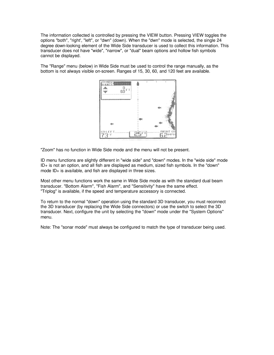 Humminbird Wide 3D Vision manual 