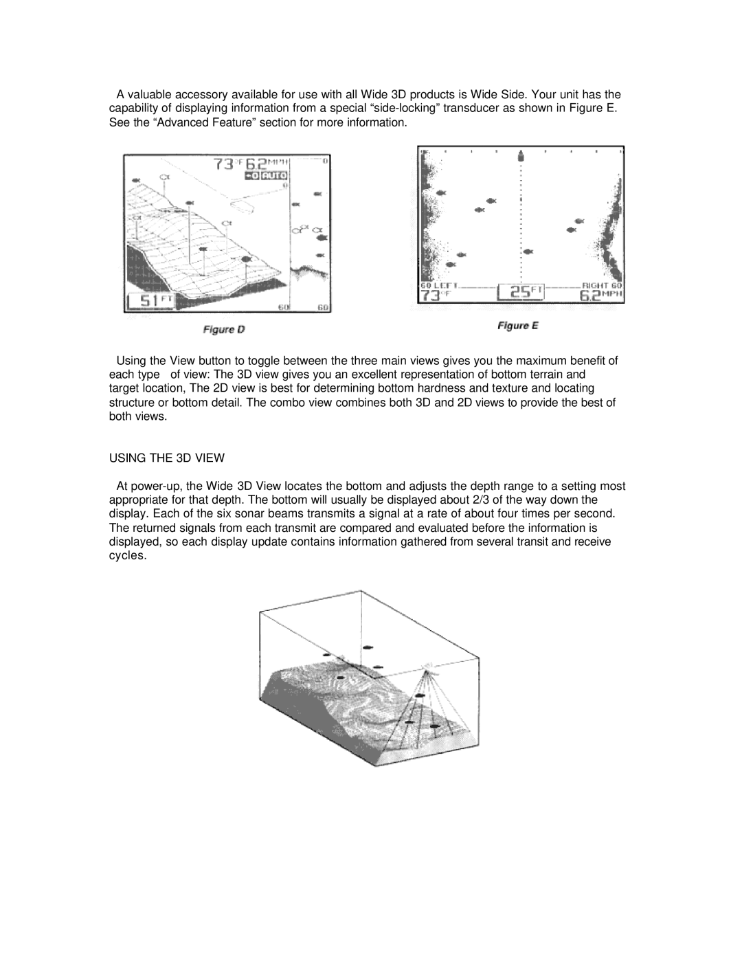 Humminbird Wide 3D manual Using the 3D View 