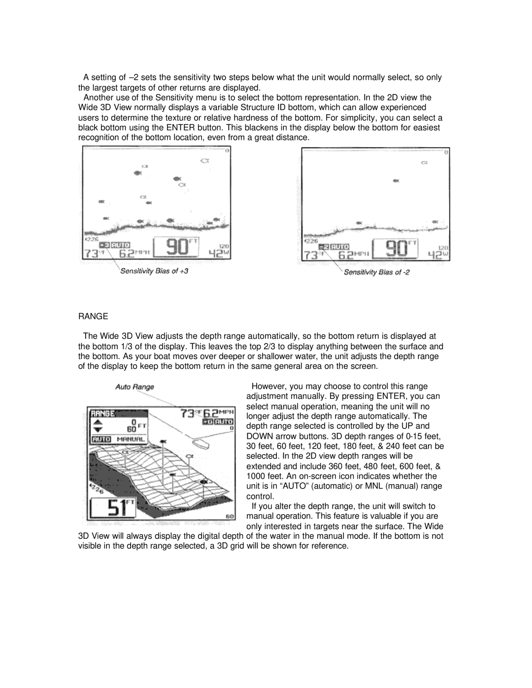 Humminbird Wide 3D manual Range 