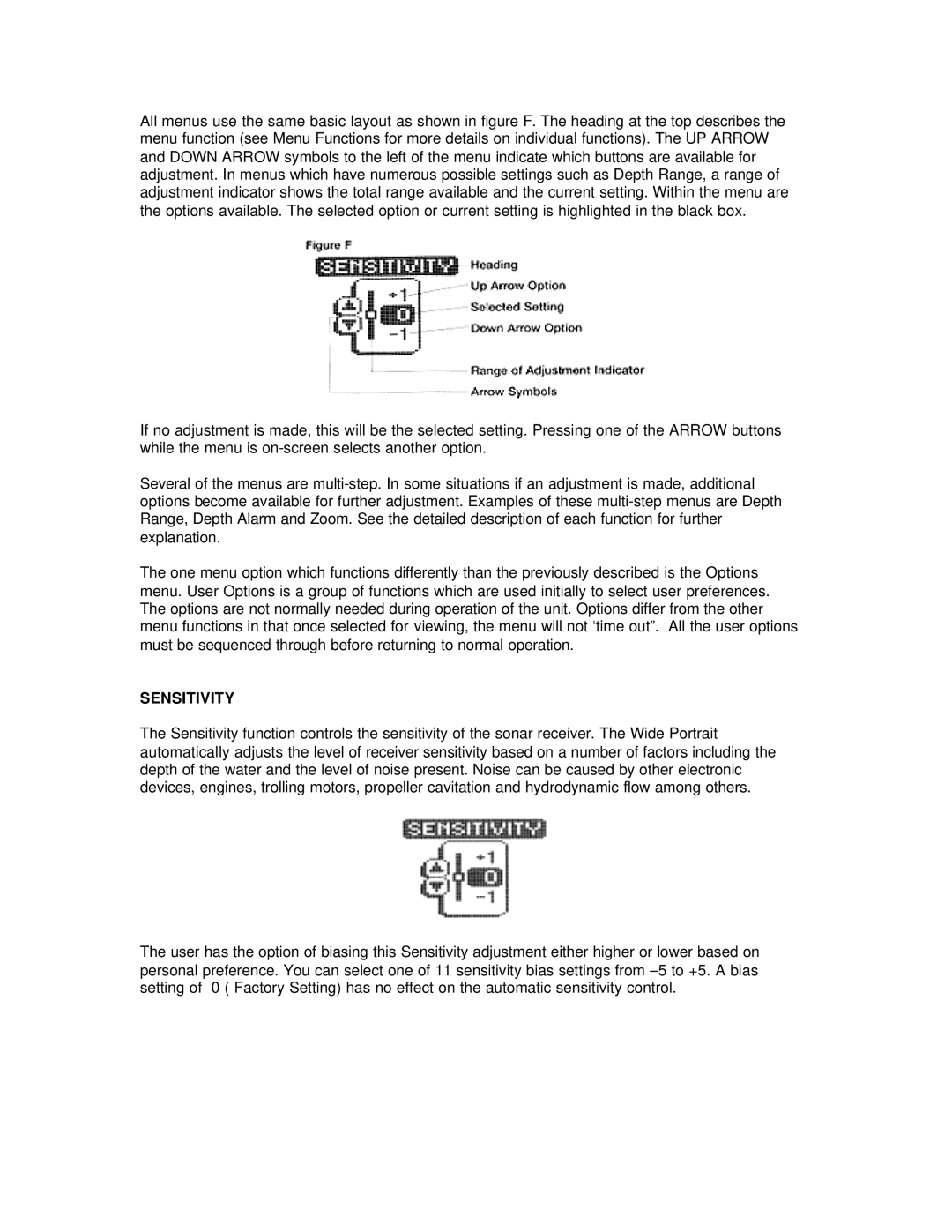 Humminbird Wide Portrait manual Sensitivity 