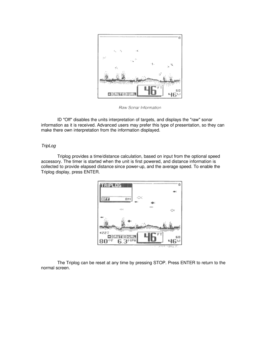 Humminbird Wide View manual TripLog 