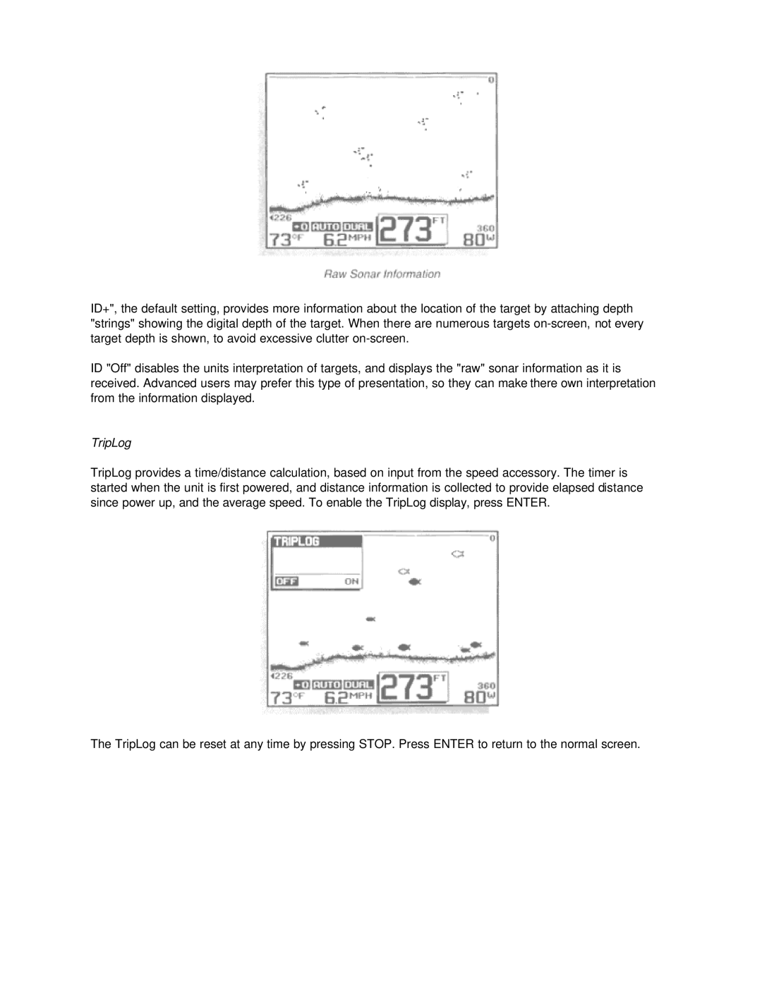 Humminbird Wide Vision manual TripLog 