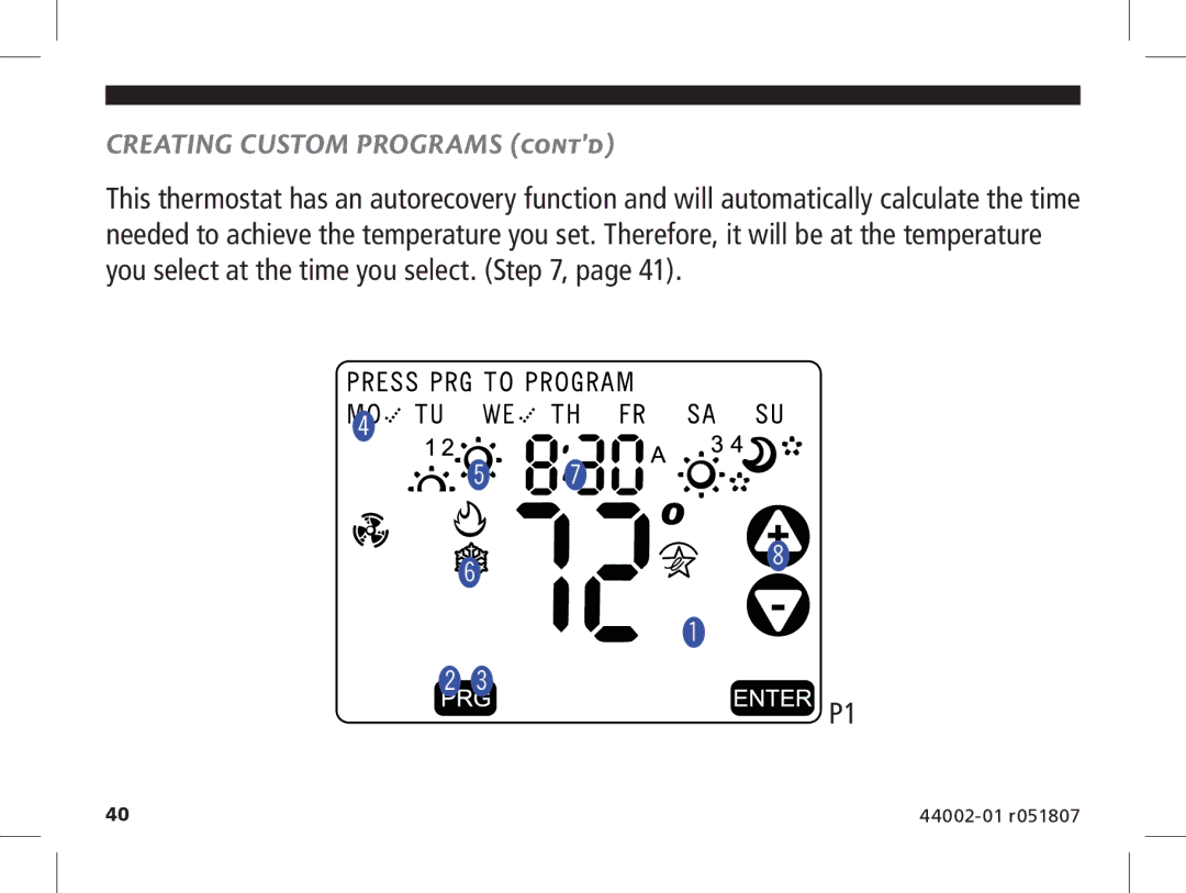 Hunter Fan 144860 manual Creating Custom Programs contd 