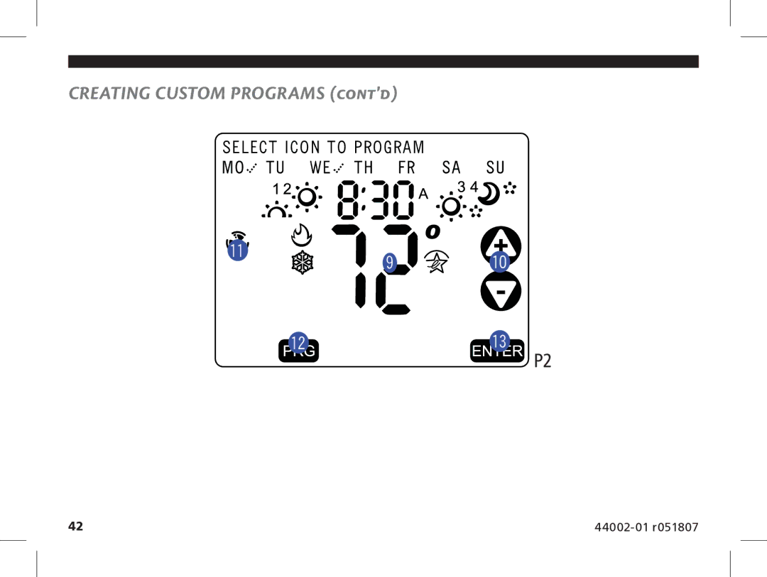 Hunter Fan 144860 manual Select Icon to Program 