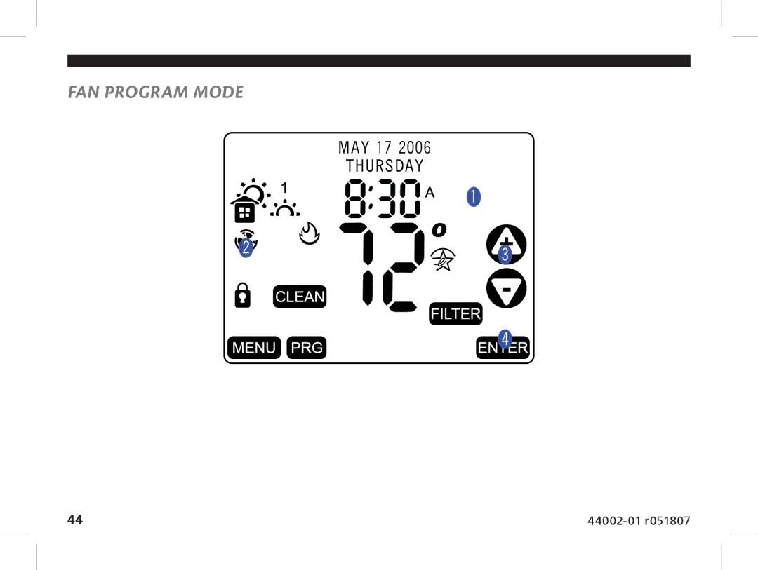 Hunter Fan 144860 manual FAN Program Mode 