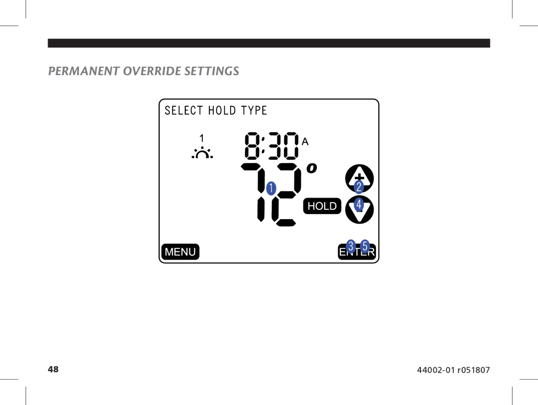 Hunter Fan 144860 manual Permanent Override Settings 