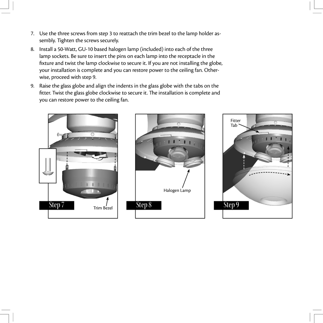 Hunter Fan 28120 installation instructions Fitter Tab 