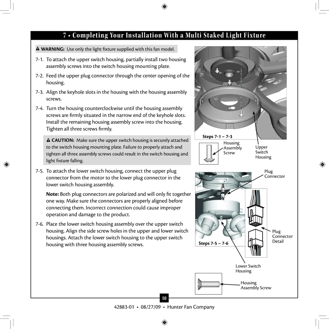 Hunter Fan 2A installation manual Steps 7-1 