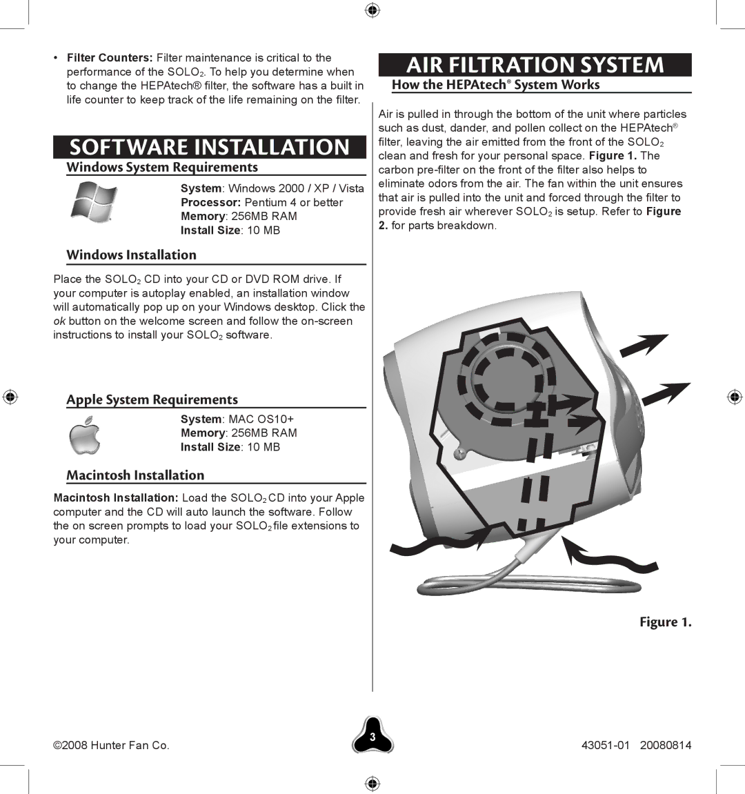 Hunter Fan 30038 Windows System Requirements, Windows Installation, Apple System Requirements, Macintosh Installation 