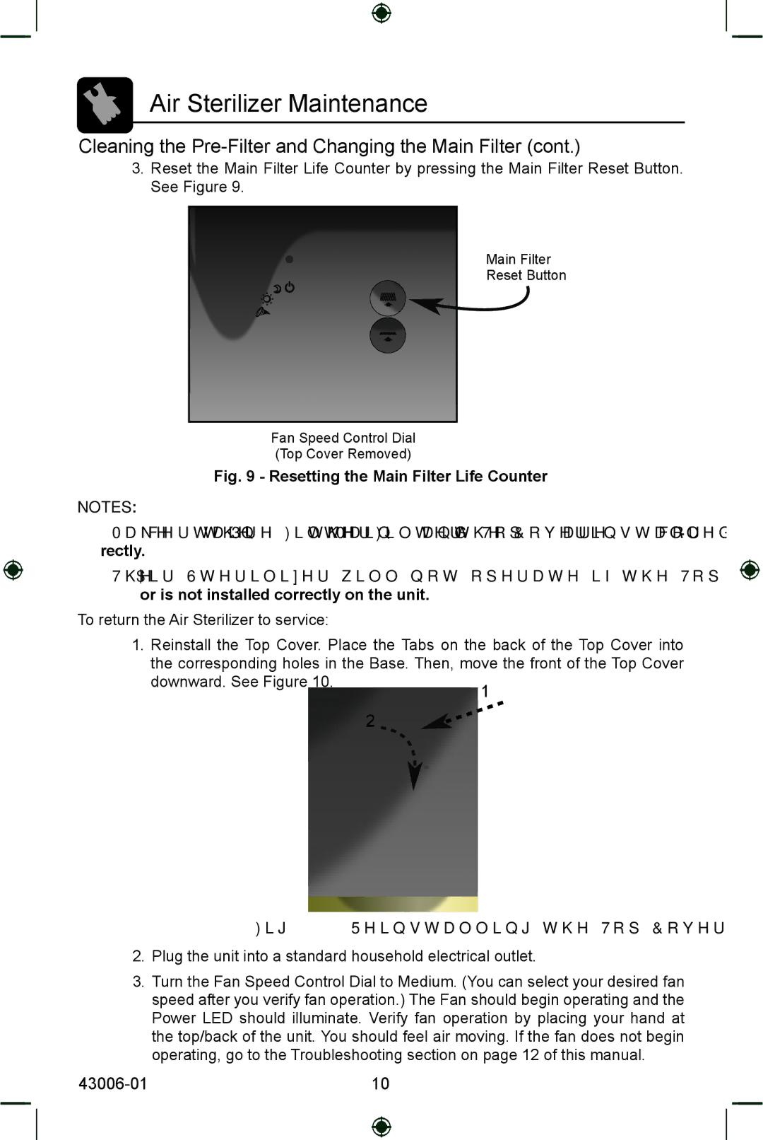 Hunter Fan 30987 manual Reinstalling the Top Cover 