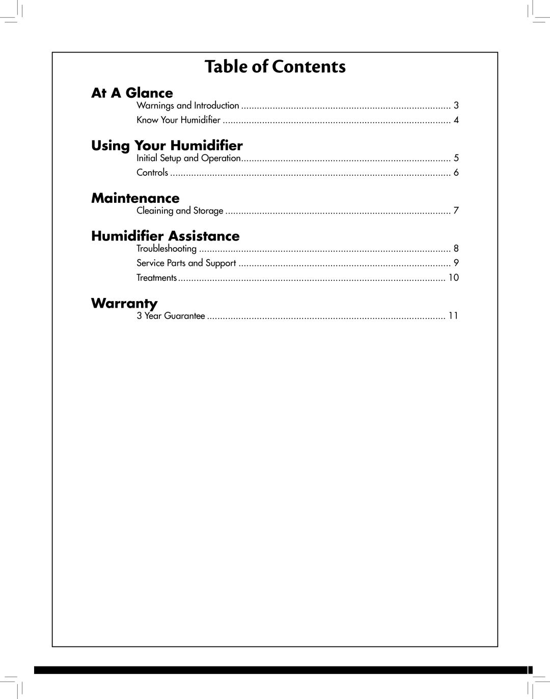 Hunter Fan 31006 manual Table of Contents 