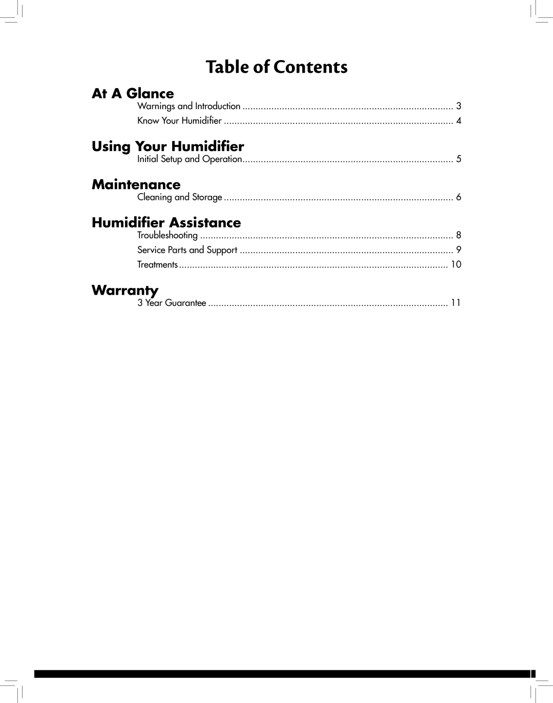 Hunter Fan 33116, 33118 manual Table of Contents 