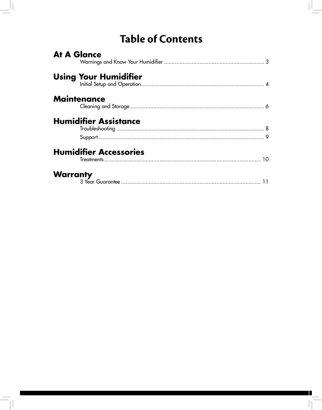 Hunter Fan 35216 manual Table of Contents 