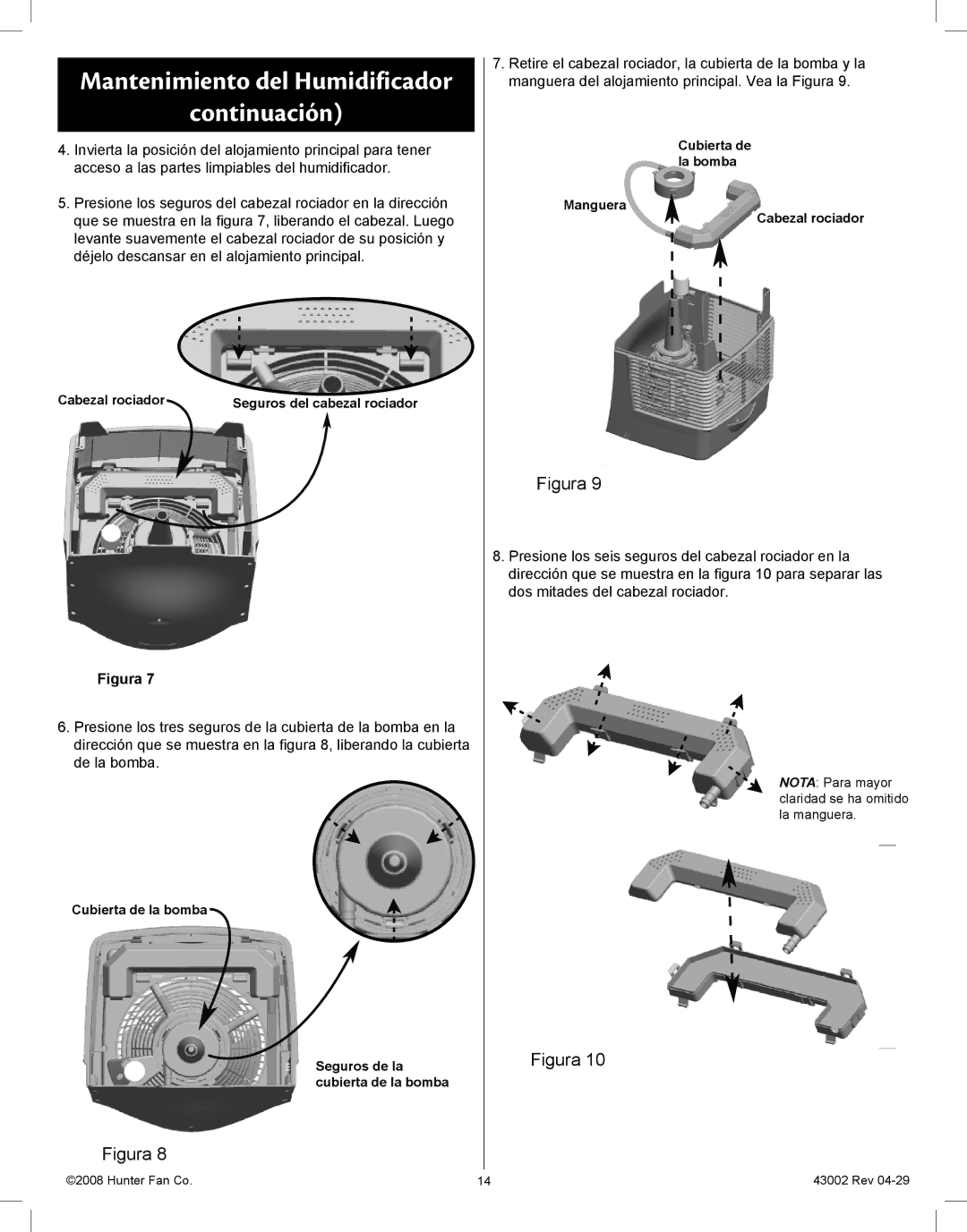 Hunter Fan 37407 manual Continuación 