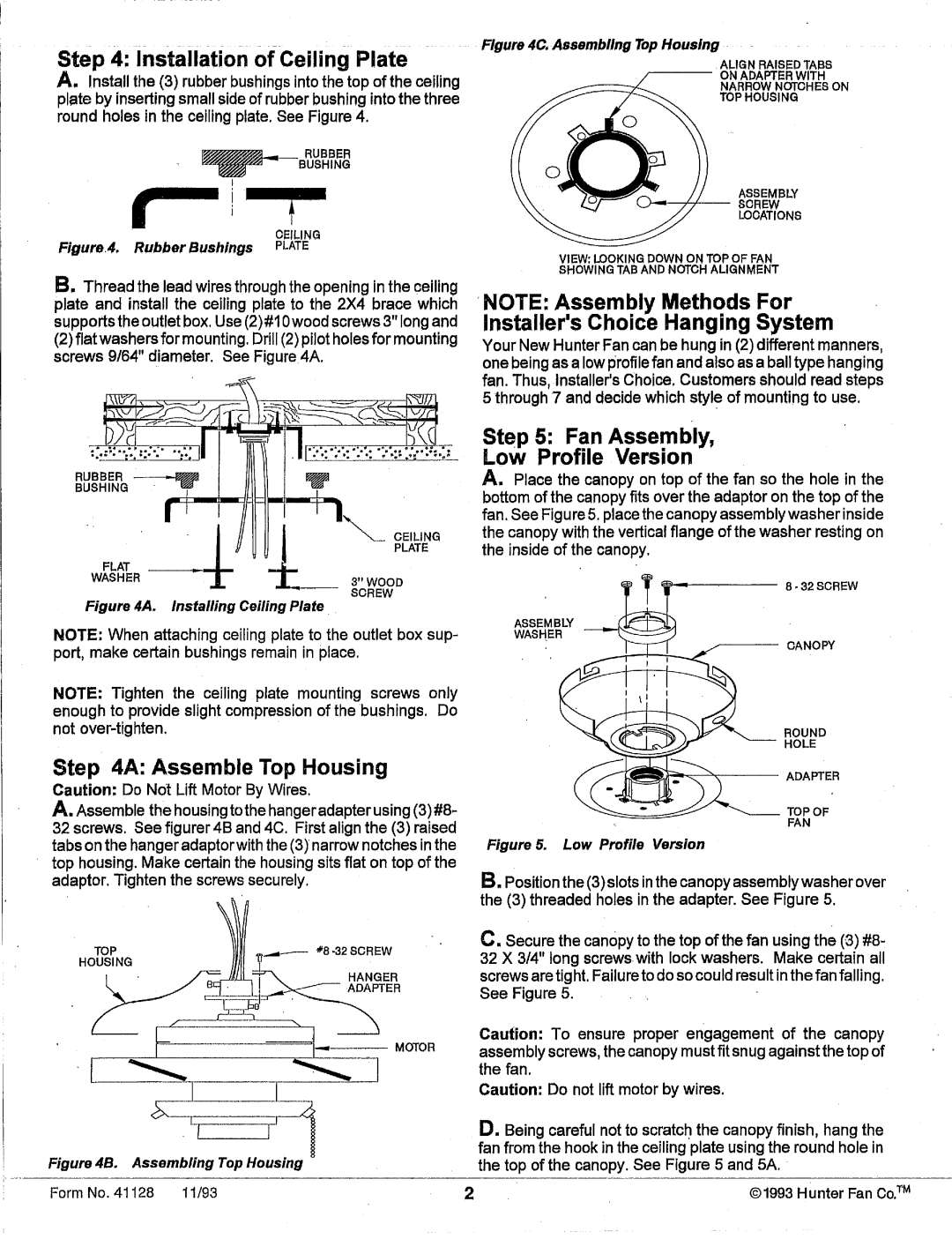 Hunter Fan 4112B manual 