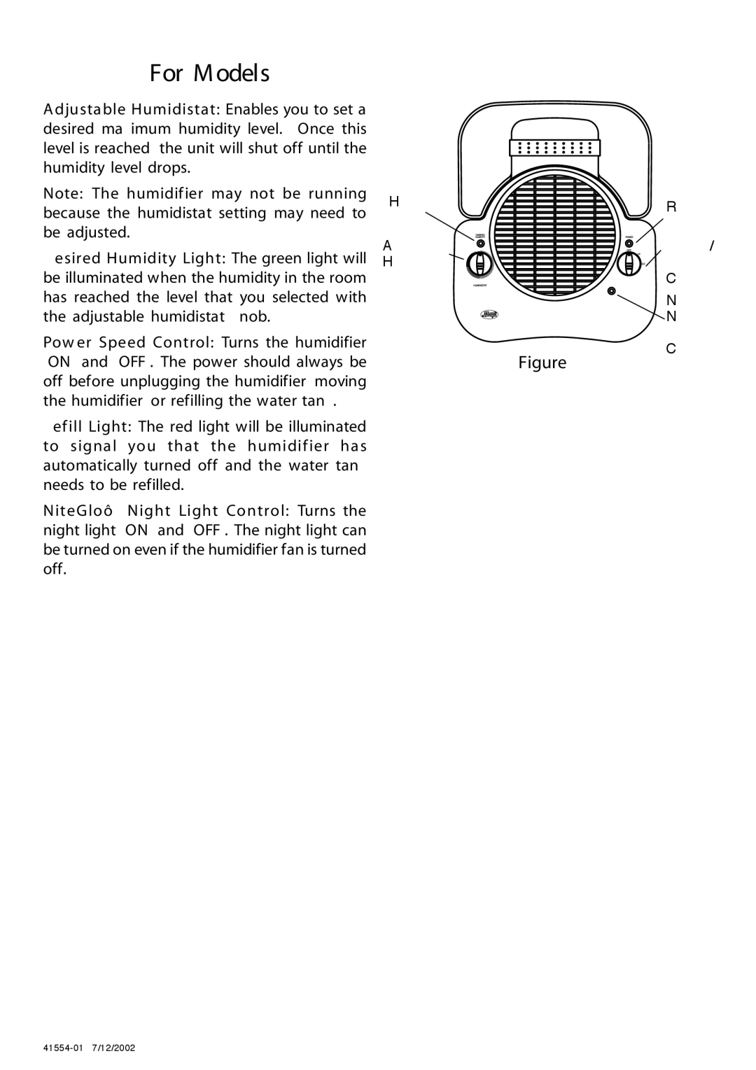 Hunter Fan 41554-01 manual For Models 34302, 34352, 37302 