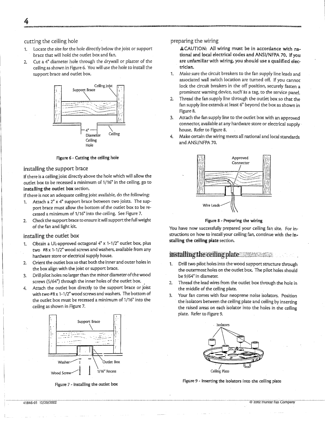 Hunter Fan 41846 manual 