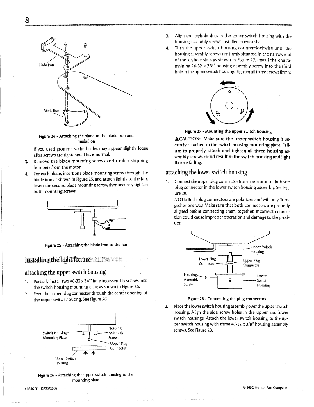 Hunter Fan 41846 manual 