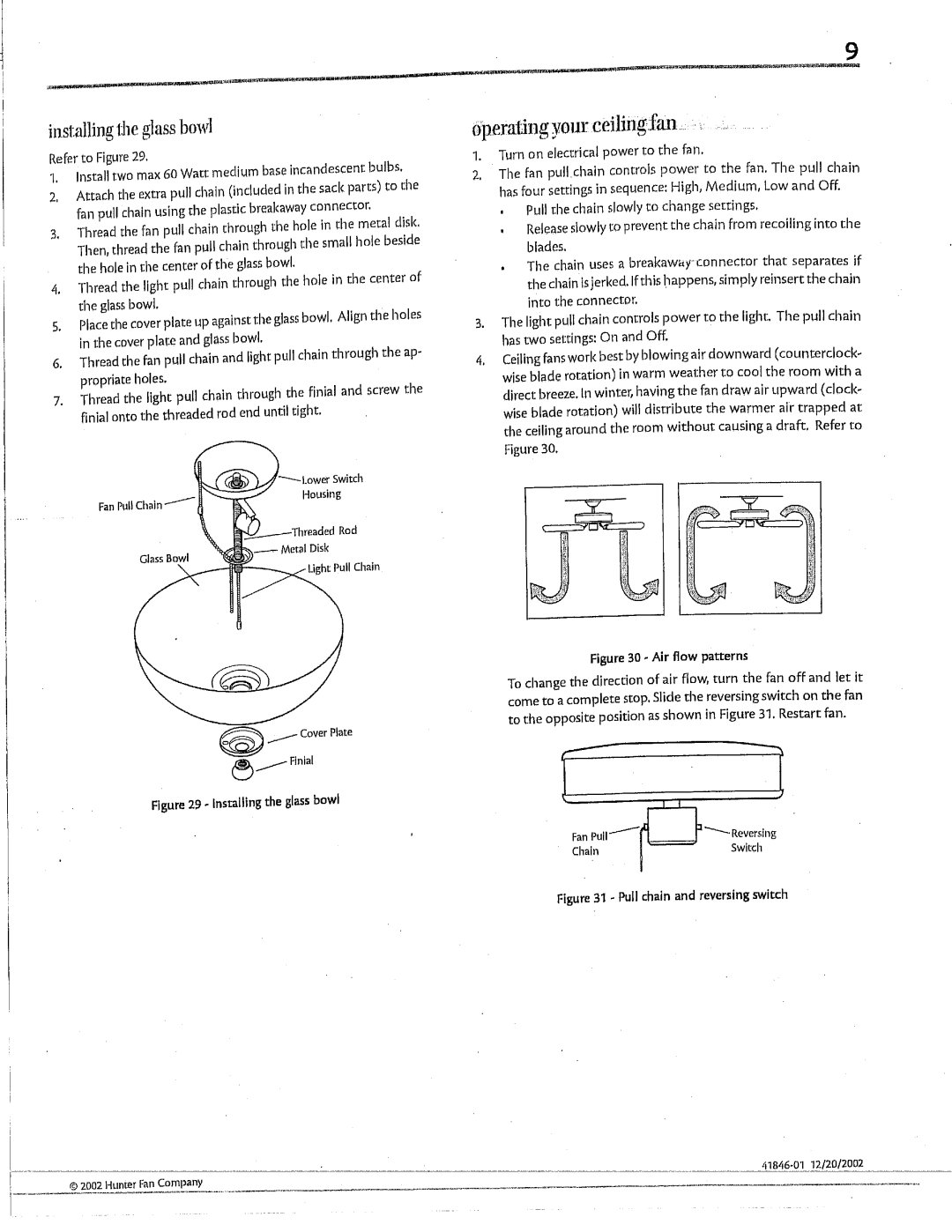 Hunter Fan 41846 manual 