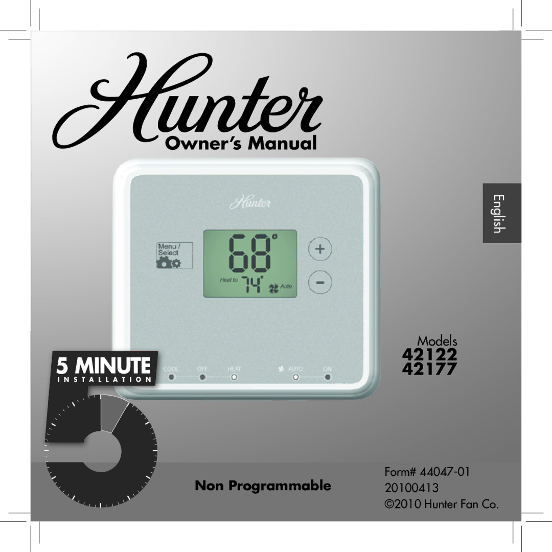 Hunter Fan 42177 owner manual MINUTE42122 