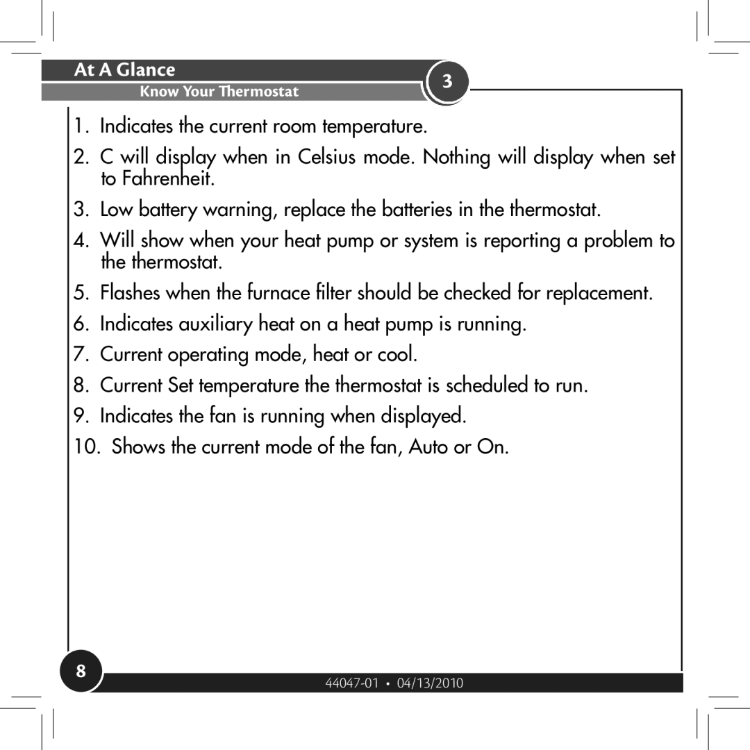 Hunter Fan 42122, 42177 owner manual At a Glance 