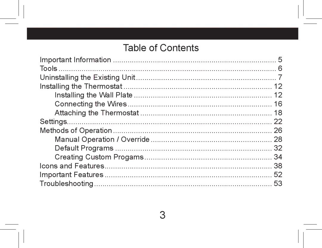 Hunter Fan 42710-01 operation manual Table of Contents 