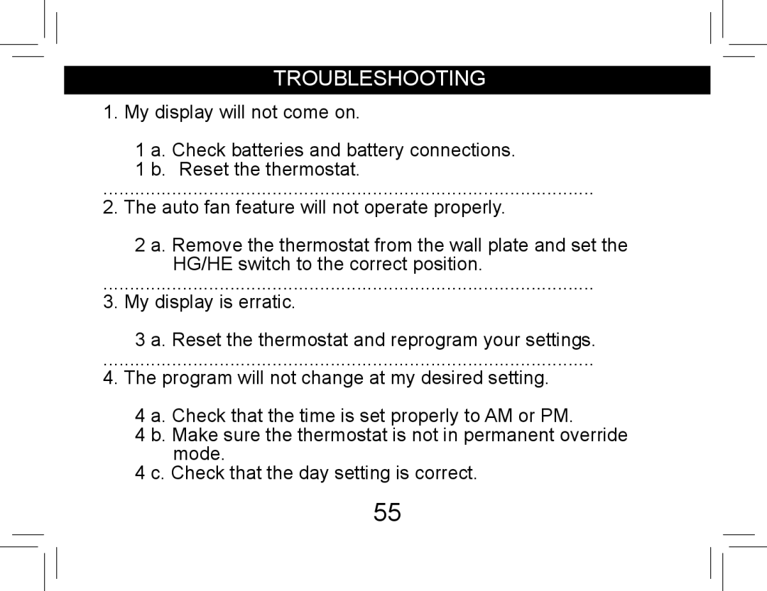 Hunter Fan 42710-01 operation manual Troubleshooting 