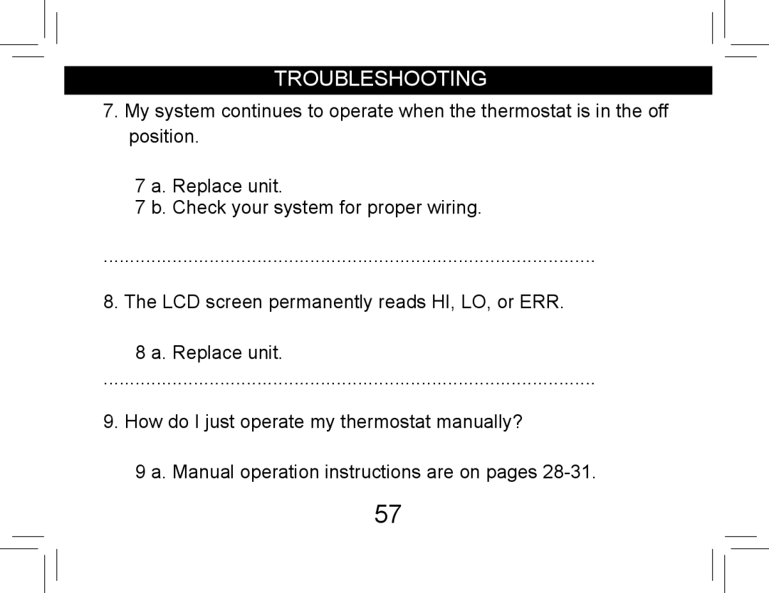 Hunter Fan 42710-01 operation manual Troubleshooting 