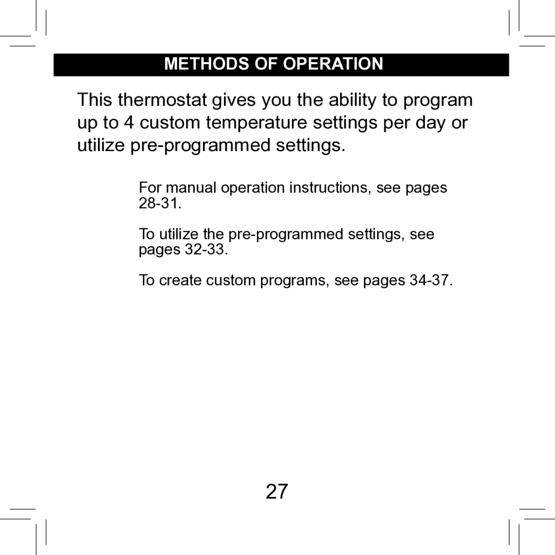 Hunter Fan 42711-01 operation manual Methods of operation 
