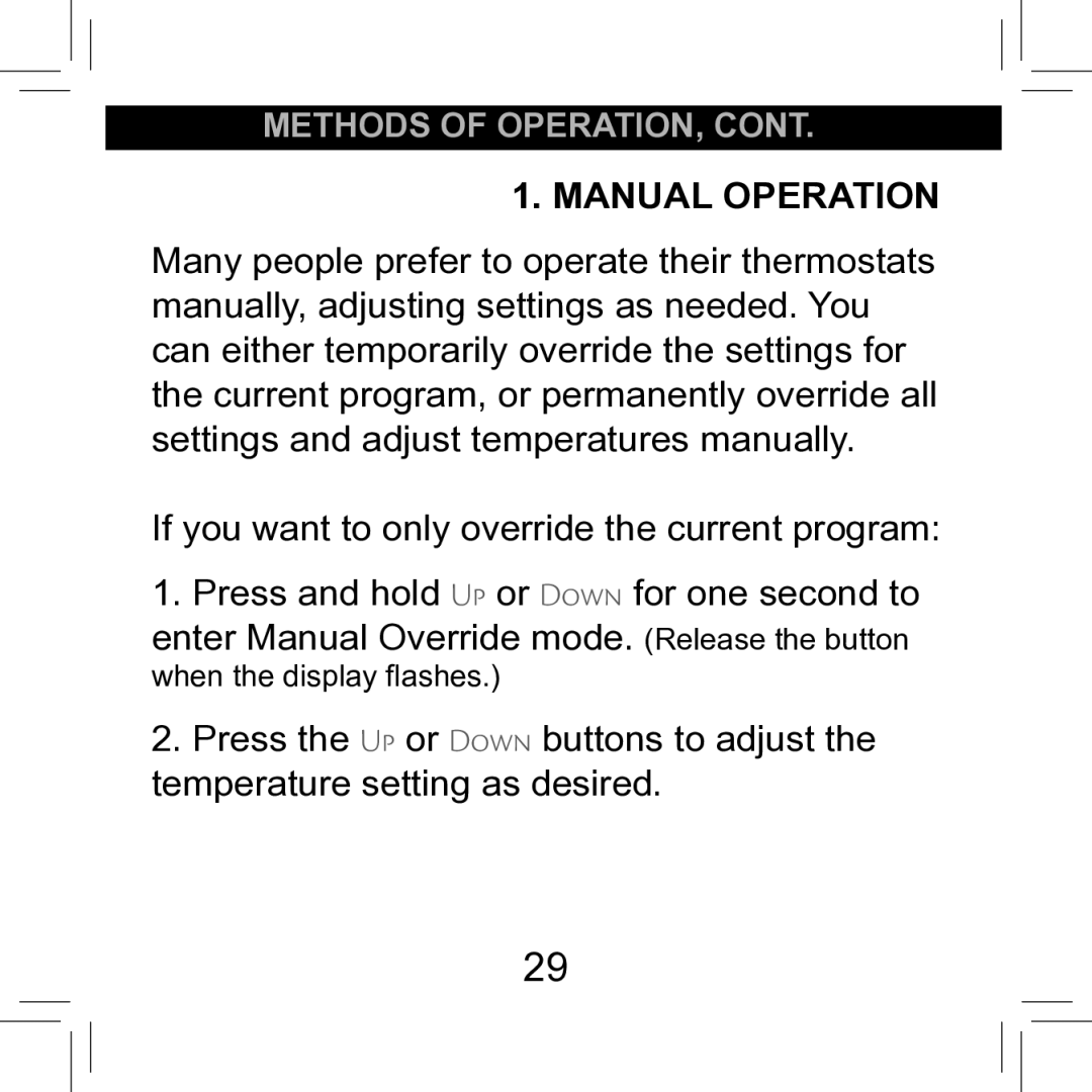 Hunter Fan 42711-01 operation manual Manual Operation 