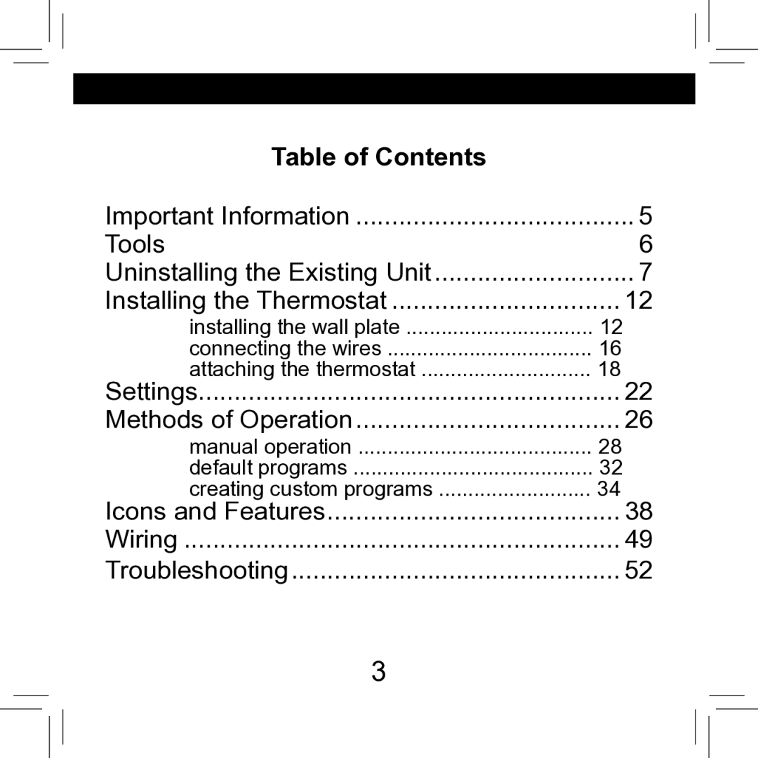 Hunter Fan 42711-01 operation manual Table of Contents 
