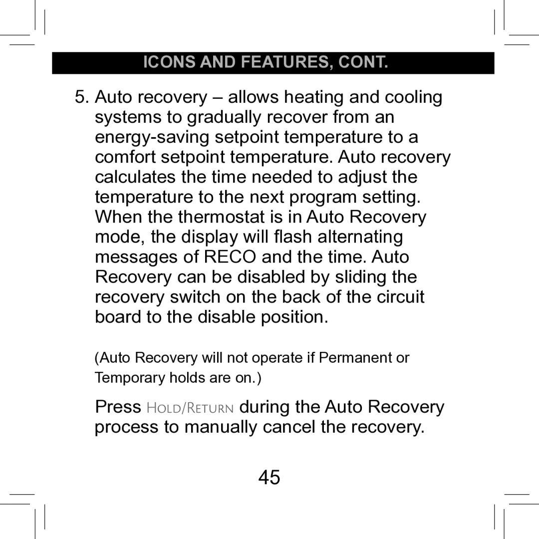 Hunter Fan 42711-01 operation manual Icons and FEATURES 