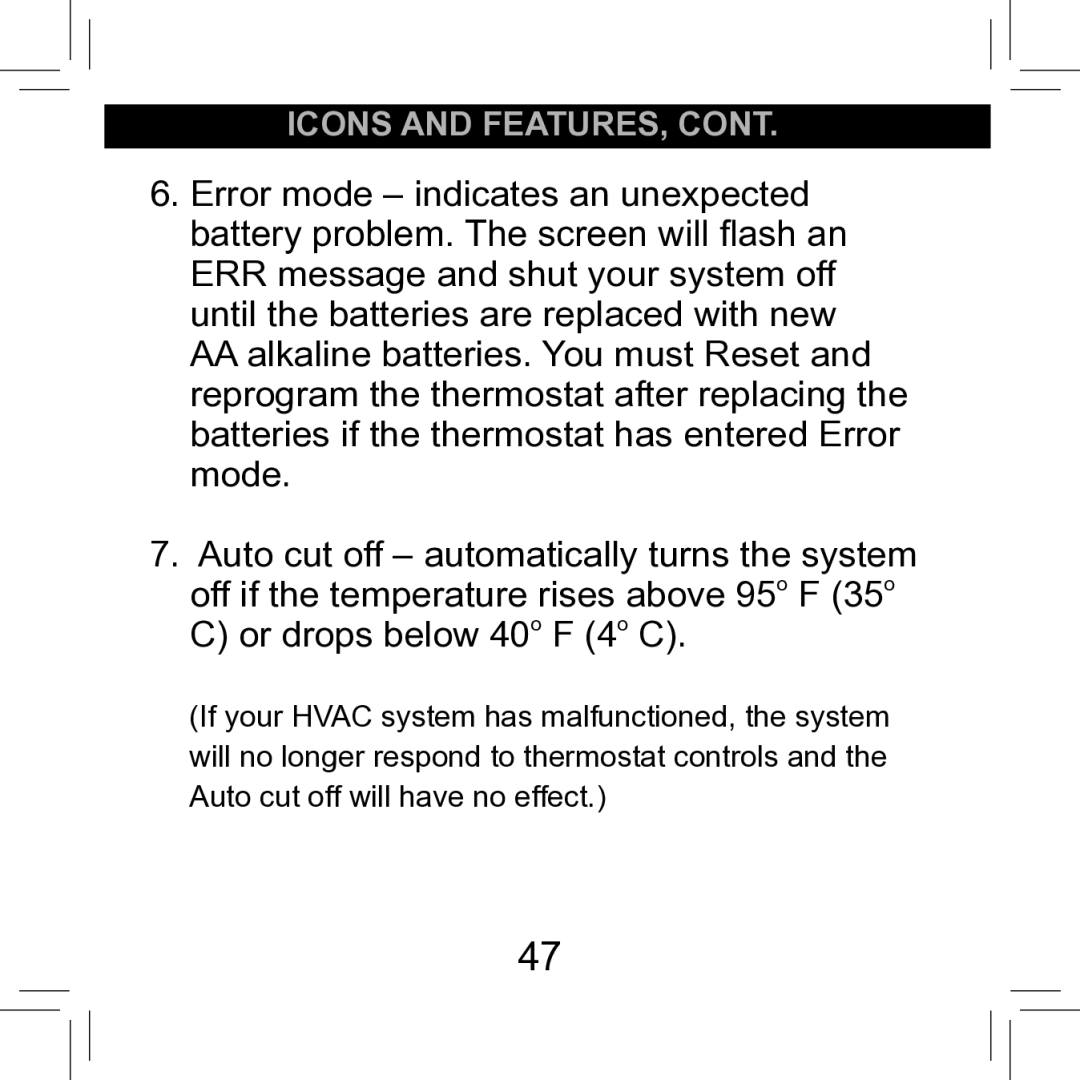 Hunter Fan 42711-01 operation manual Icons and FEATURES 