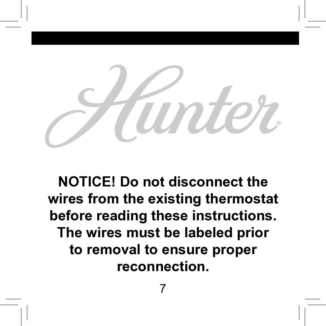 Hunter Fan 42711-01 operation manual 