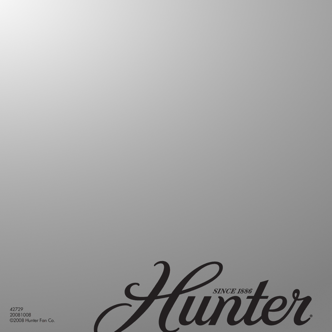 Hunter Fan 90171 installation manual 42729 20081008 Hunter Fan Co 