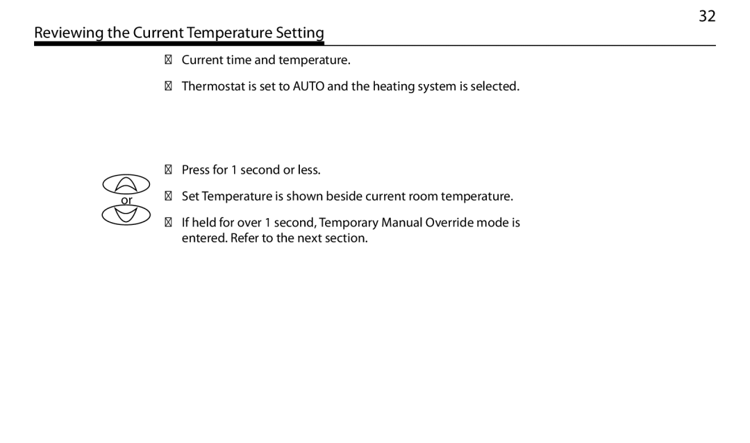 Hunter Fan 43665 manual Reviewing the Current Temperature Setting 