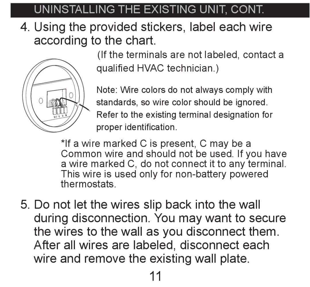 Hunter Fan 44017-01 operation manual Uninstalling the existing unit 