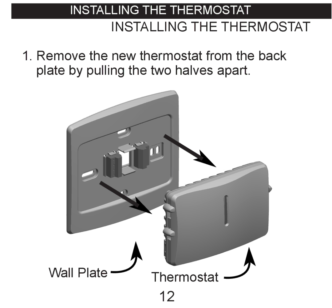 Hunter Fan 44017-01 operation manual Installing the Thermostat 