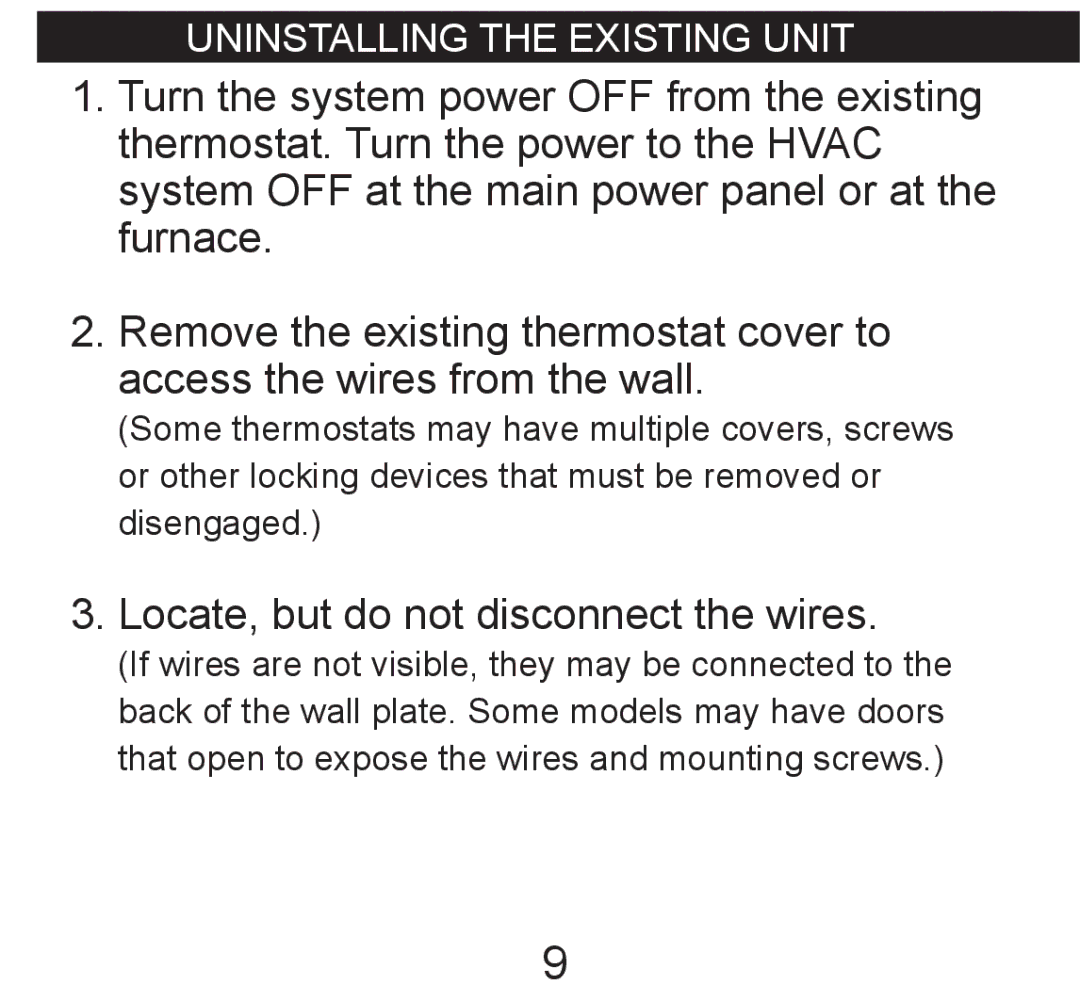 Hunter Fan 44017-01 operation manual Locate, but do not disconnect the wires 