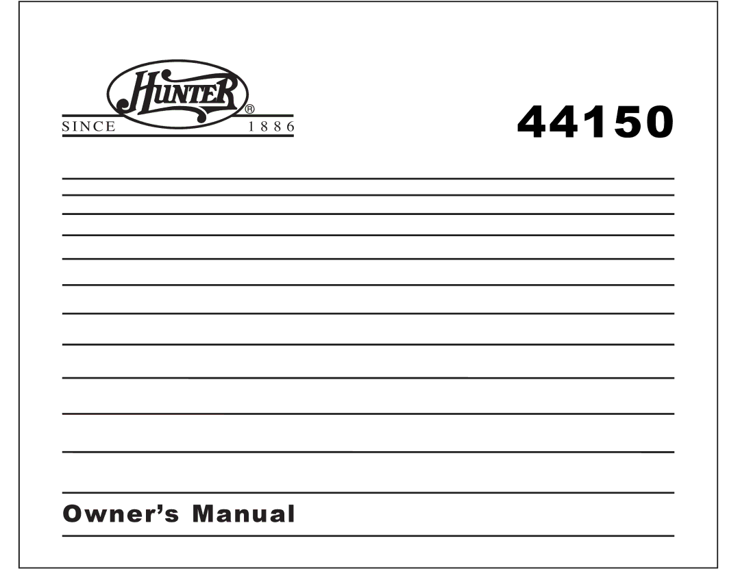 Hunter Fan 44150 manual 