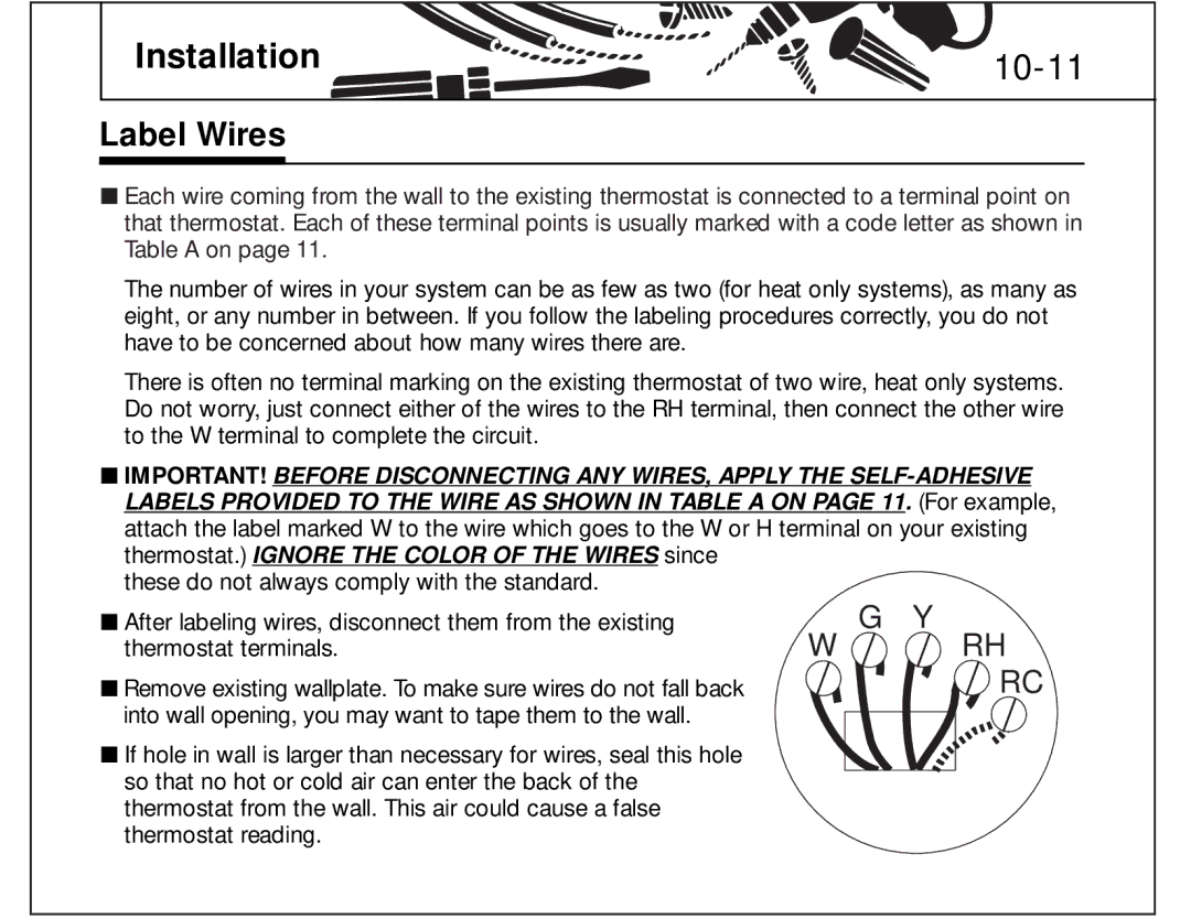 Hunter Fan 44150 manual 10-11, Label Wires 