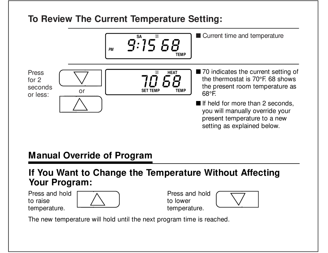 Hunter Fan 44150 manual PM 8670, To Review The Current Temperature Setting 