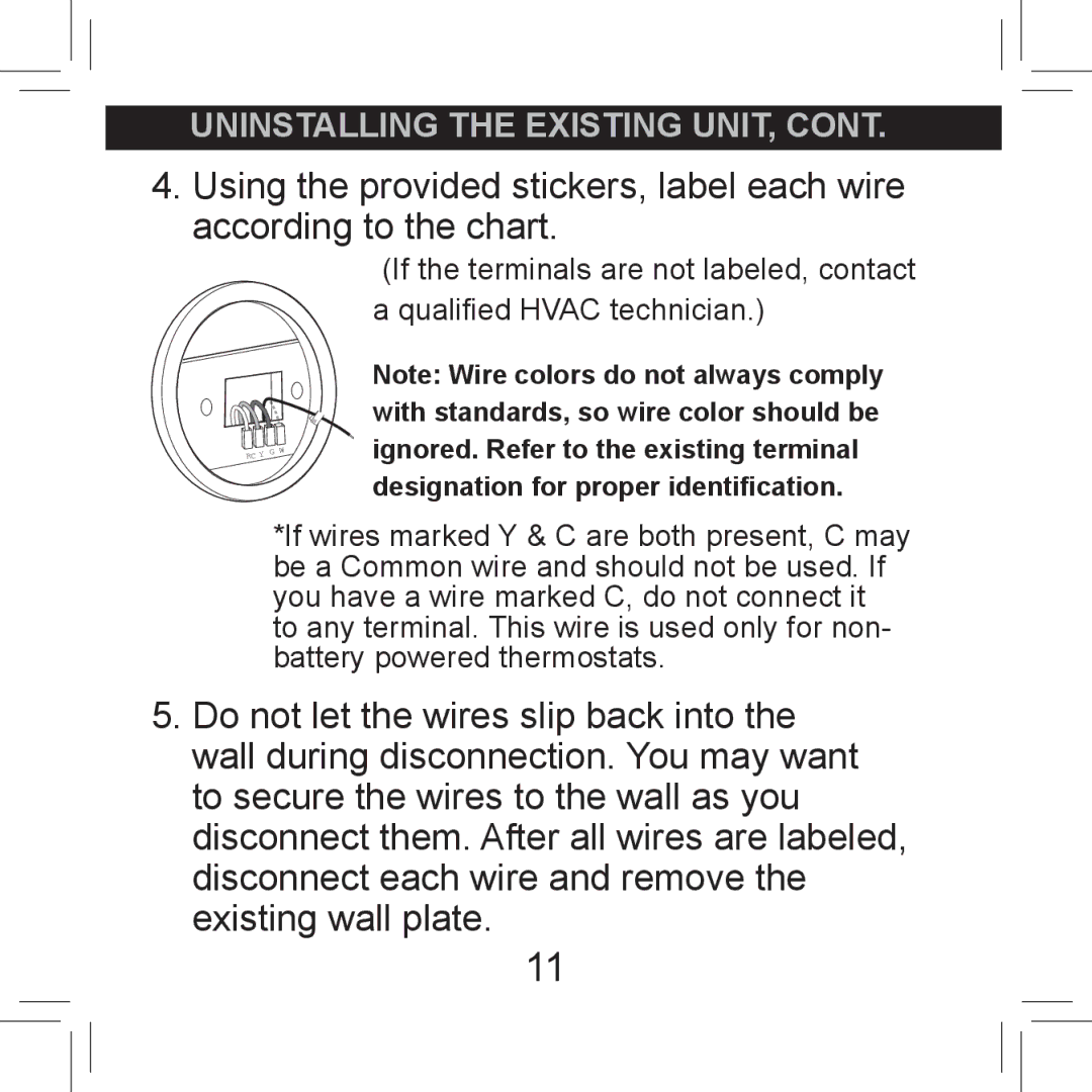 Hunter Fan 44155C operation manual Uninstalling the existing unit 