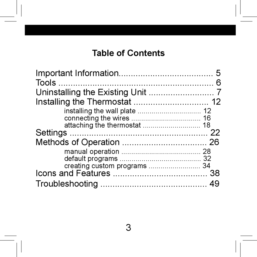 Hunter Fan 44155C operation manual Table of Contents 