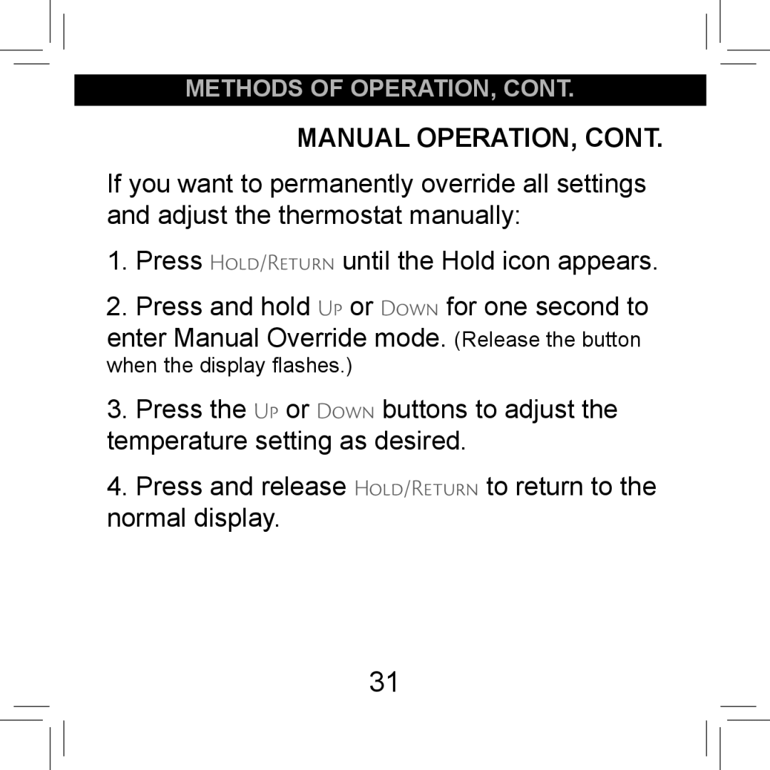 Hunter Fan 44155C operation manual Manual OPERATION 