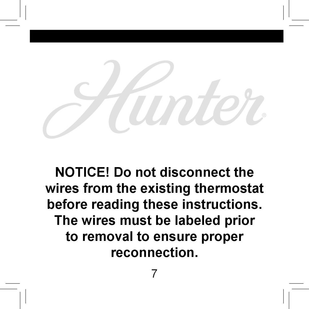 Hunter Fan 44155C operation manual 