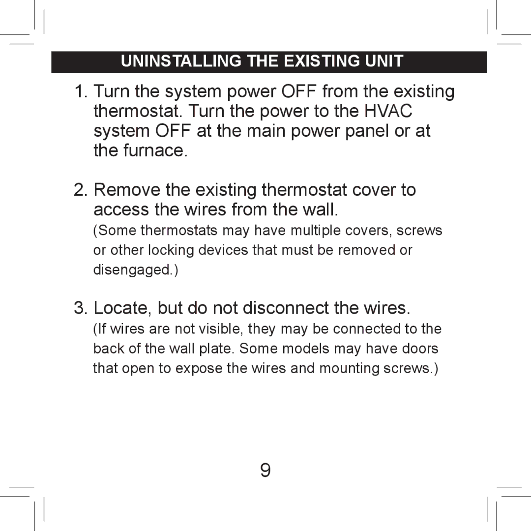 Hunter Fan 44155C operation manual Locate, but do not disconnect the wires 