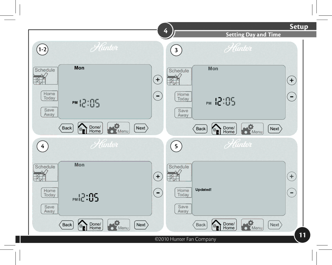 Hunter Fan 44377, 44372 owner manual Setup 