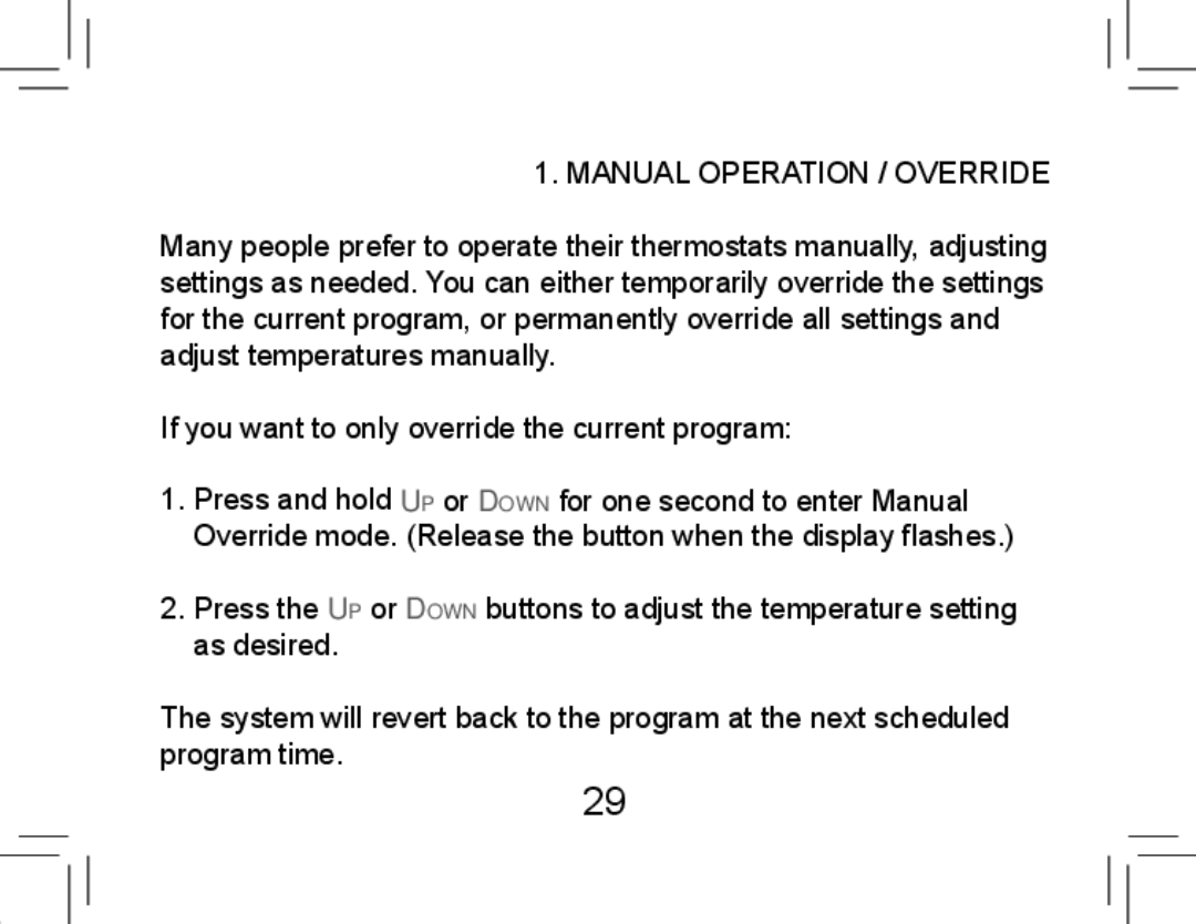 Hunter Fan 44377W operation manual Manual Operation / Override 