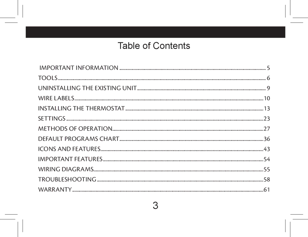 Hunter Fan 44377W operation manual Table of Contents 